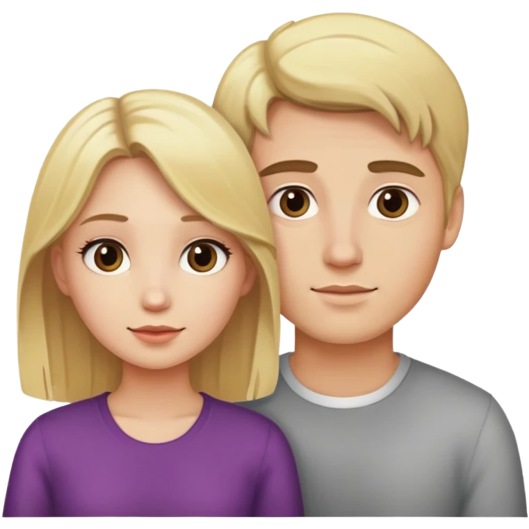 A girl with a guy who has blond hair emoji