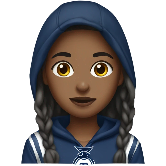 Girl wearing Dallas cowboys hoodie emoji