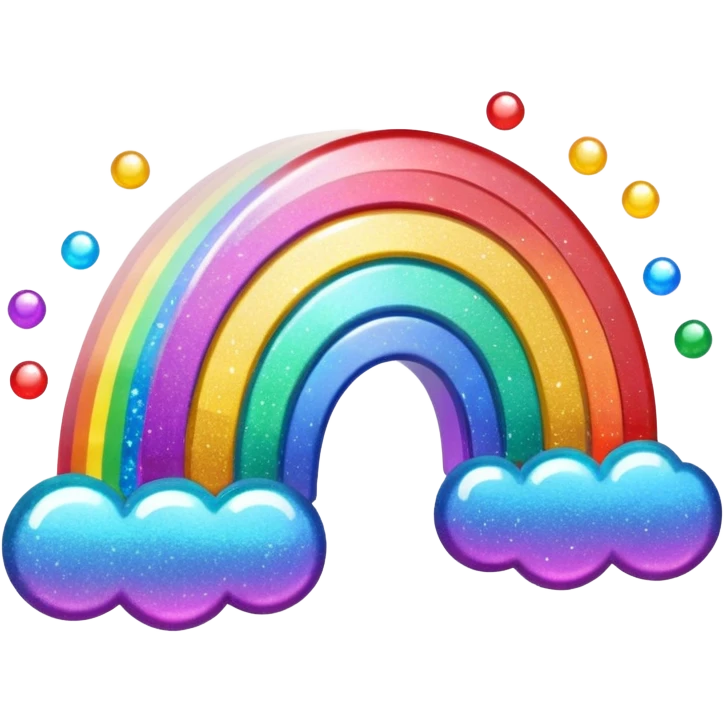 Vintage Rainbow glitter  emoji