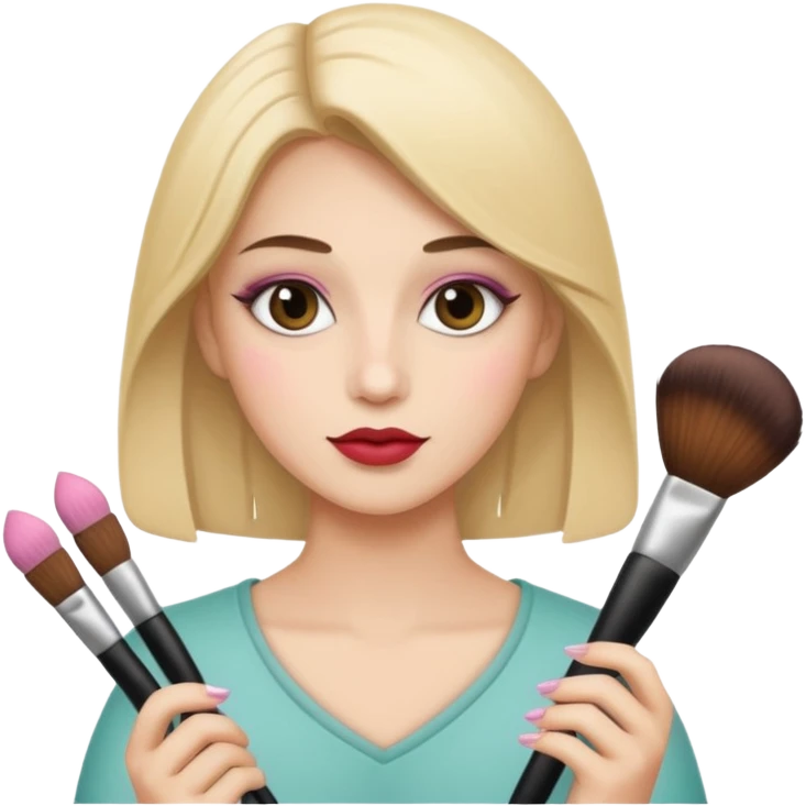 Holding make up brushes emoji