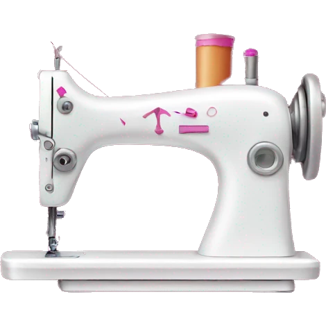 white and fuchsia sewing machine emoji