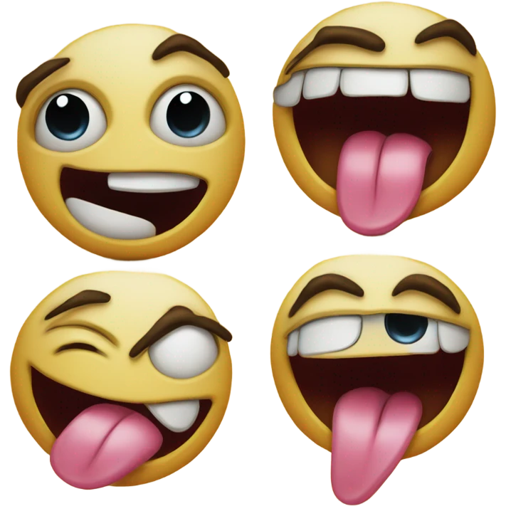 freaky emoji with licking lip emoji