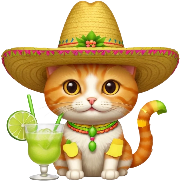 cat  having margarita emoji