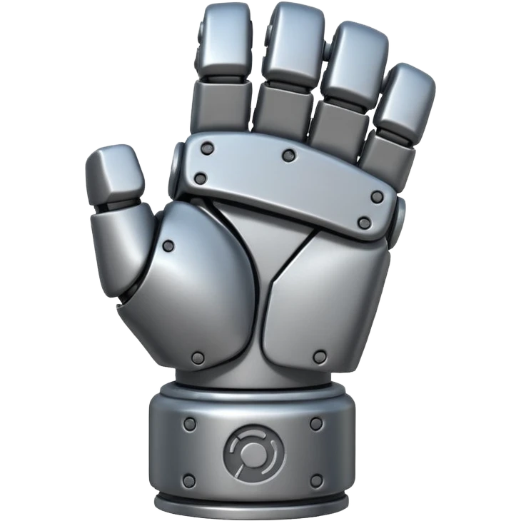 bulky robot fist, direct backside view emoji