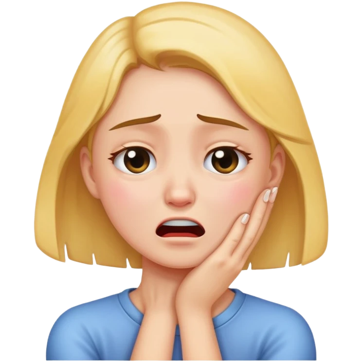 Girl holding neck crying  emoji