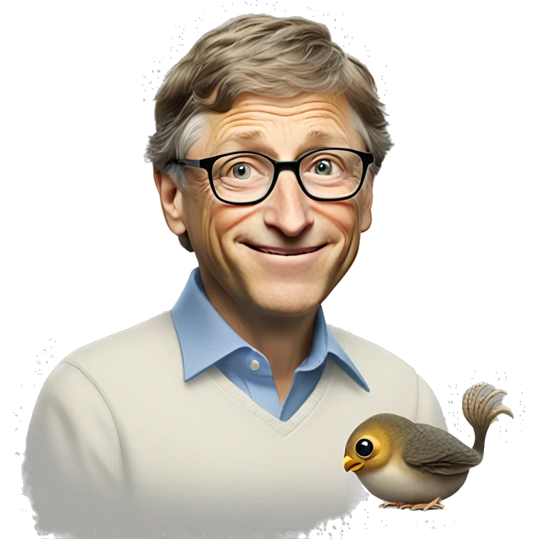 bill gates with a pet cockle emoji