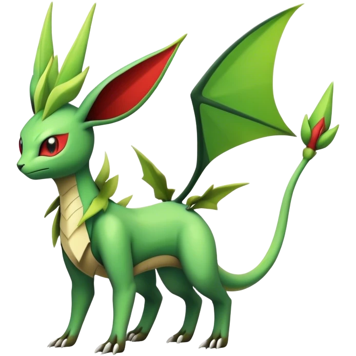 Edgy cool Flygon-Leafeon-Pokémon-hybrid full body emoji