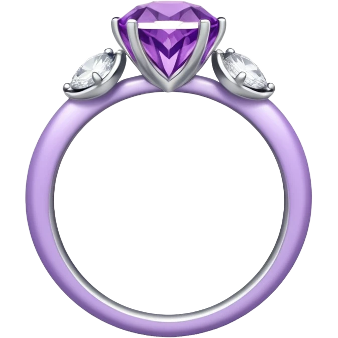 anel de casamento branco e roxo emoji