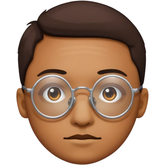 Circle glasses with a scar emoji