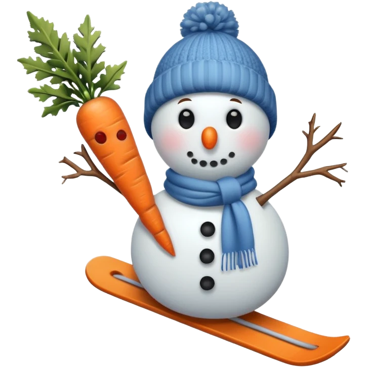Snowman skiing emoji