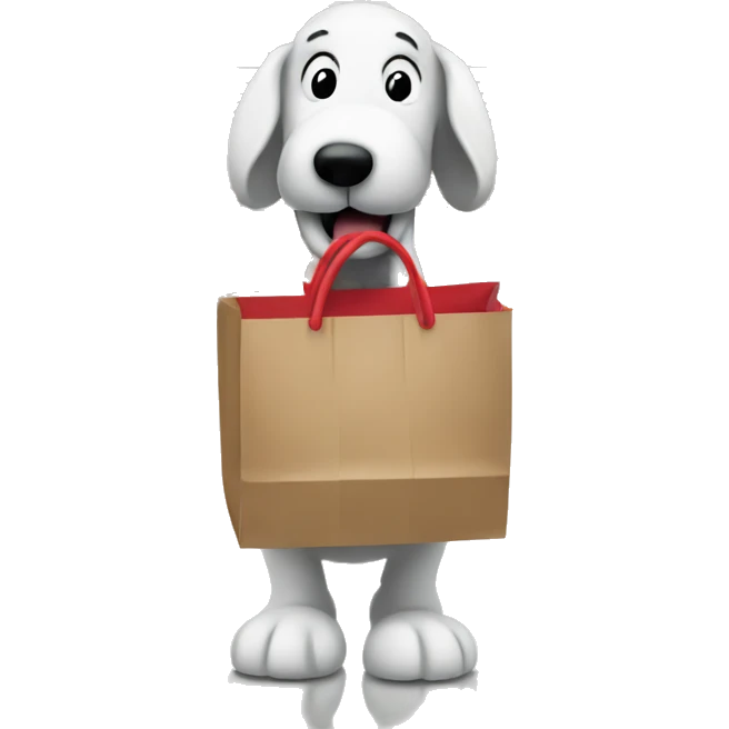 Snoopy in Black Friday shopping  emoji