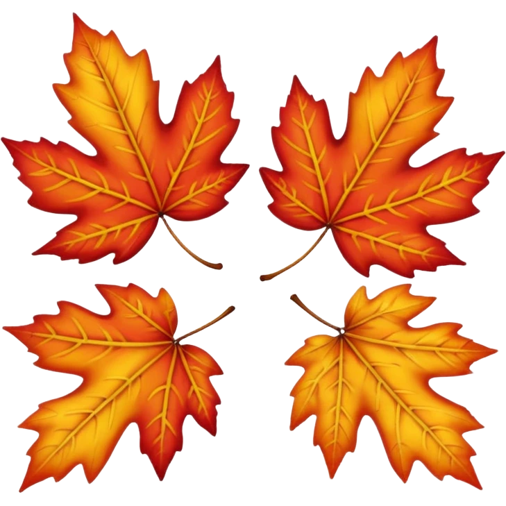 autumn leaves, white background emoji