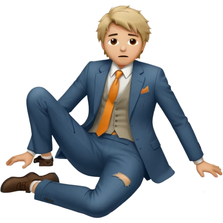 a man lying on the floor who has just fallen emoji