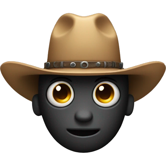 cute black robot with cowboy hat emoji