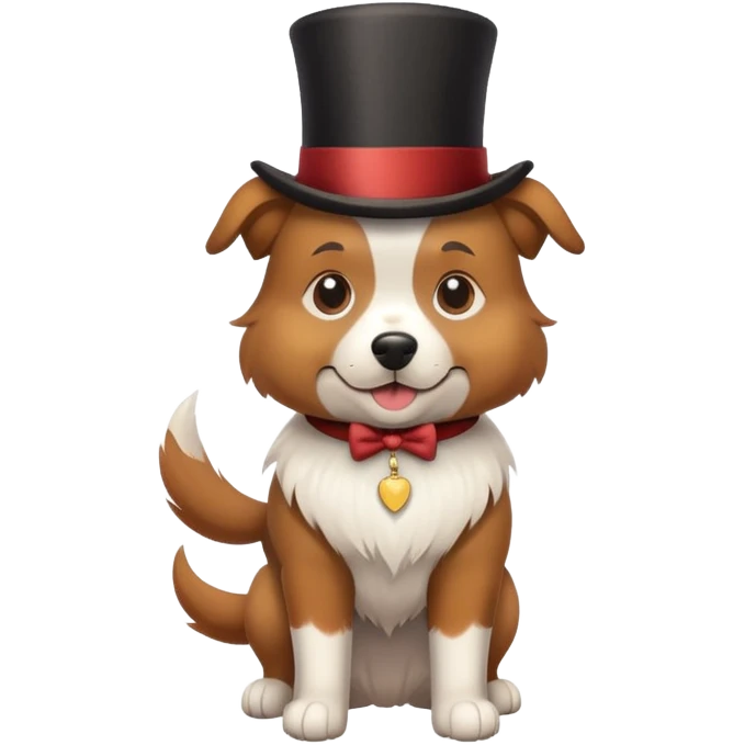 Dog wearing top hat  emoji