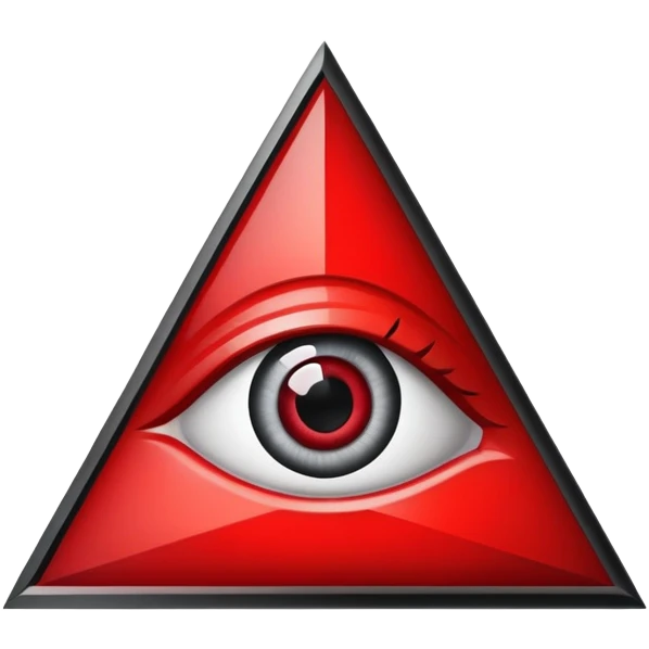 Illuminati triangle symbol with eye in center, black and red color scheme emoji