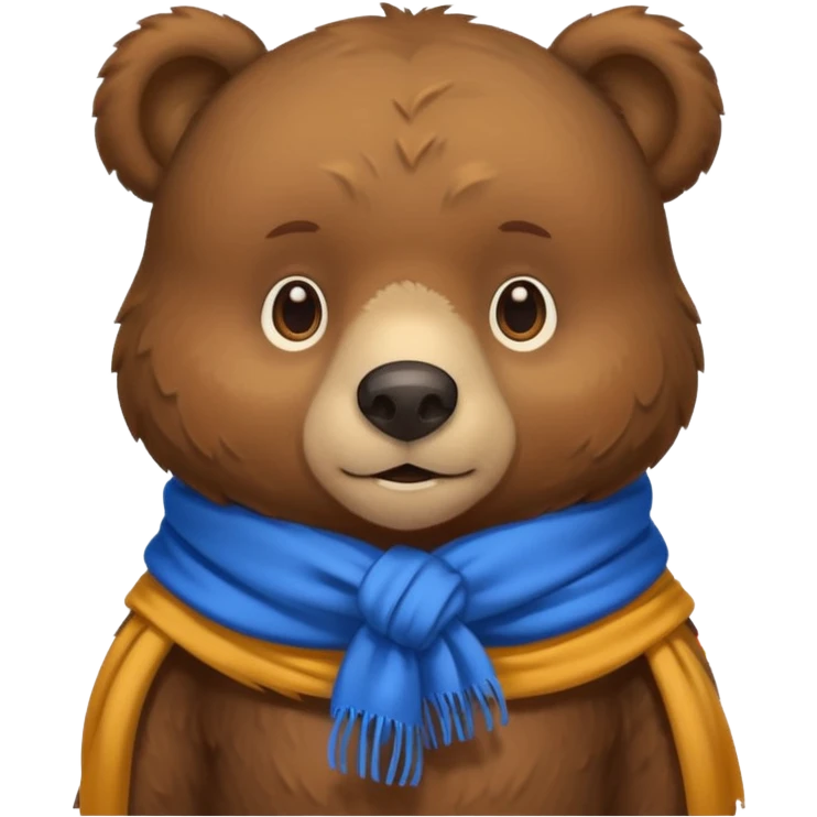 big brown bear with a blue scarf emoji