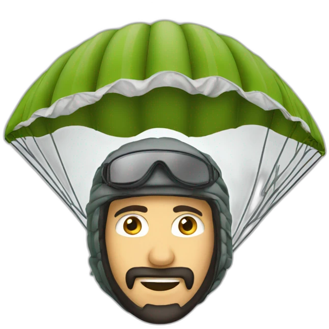 Man with keffiyeh in a paraglider emoji