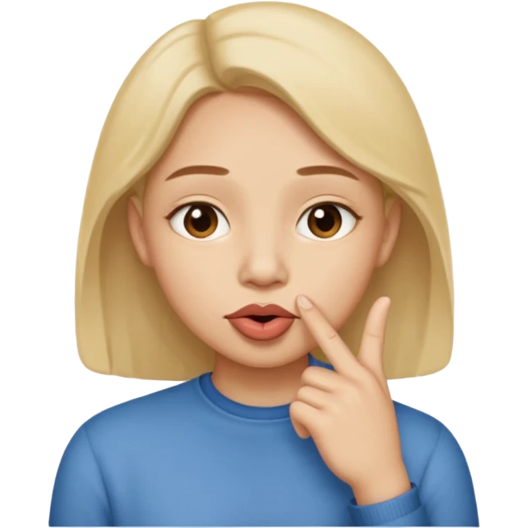 schweigen, one finger in front of mouth emoji