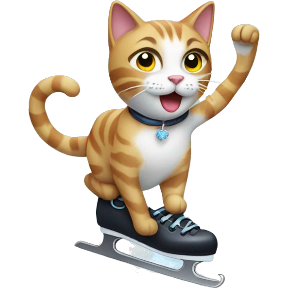 Cat ice skating  emoji