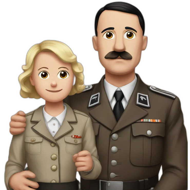Hitler et sa mère leve la main au ciel emoji