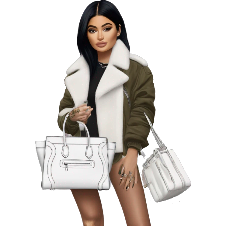 Kylie jenner with balenciaga city bag  emoji