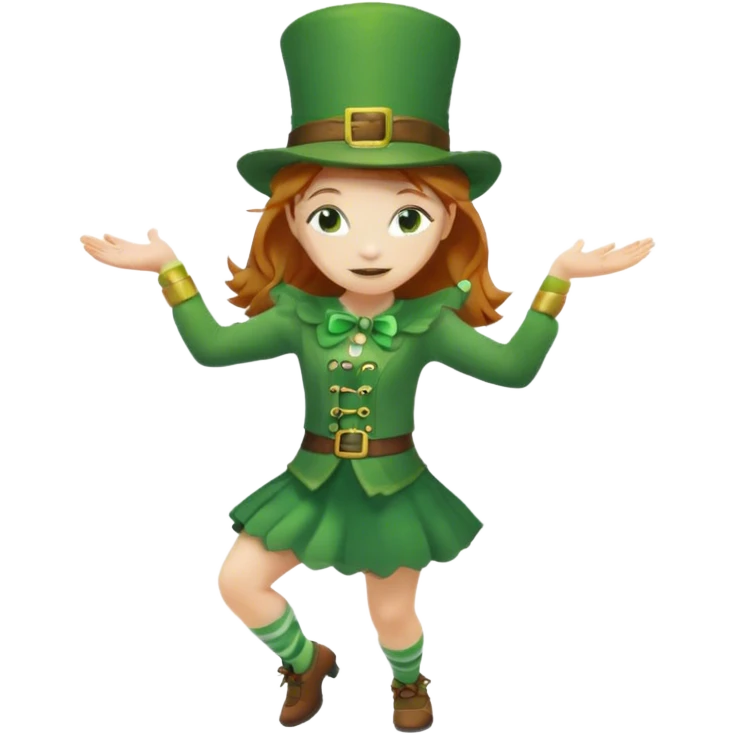 Girl leprechaun dancing emoji