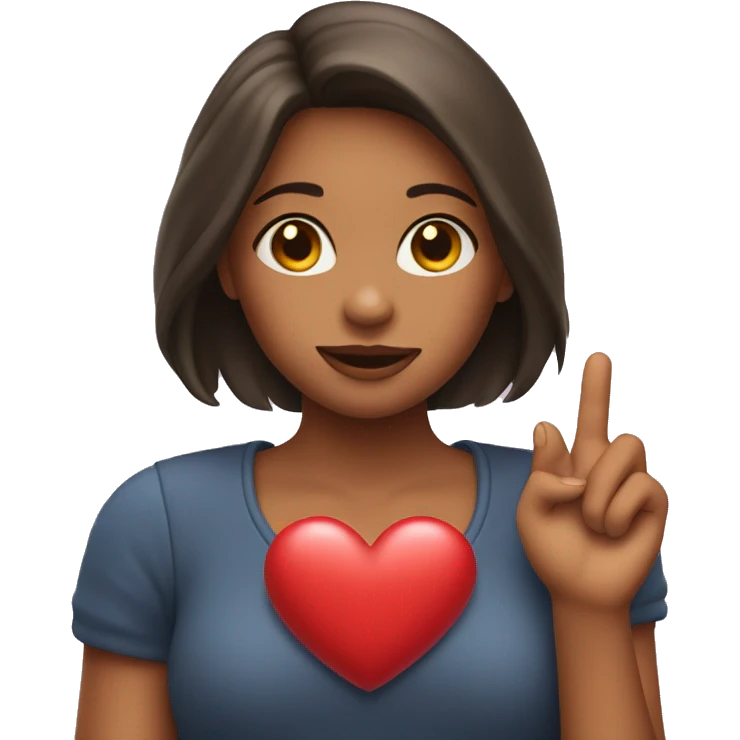 emoji girl in love with heart on hand emoji