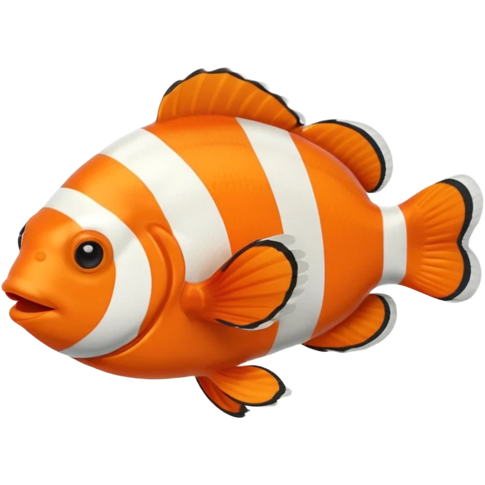Full body of a clownfish, apple emoji style emoji
