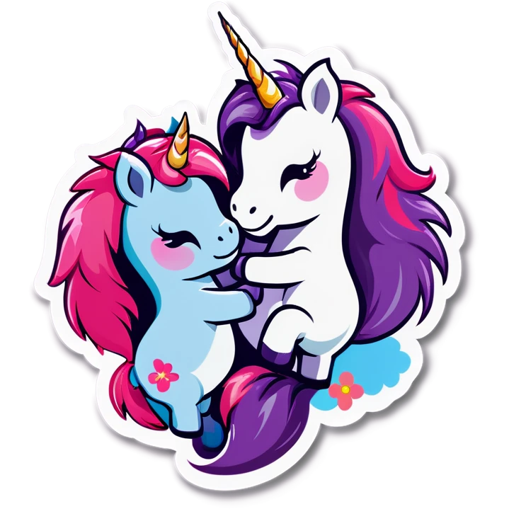unicorns hugging emoji