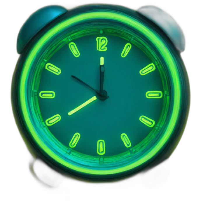 a neon clock emoji
