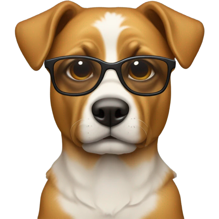 Perro pastor color caramelo con lentes de sol  emoji