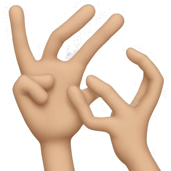 broke hand emoji