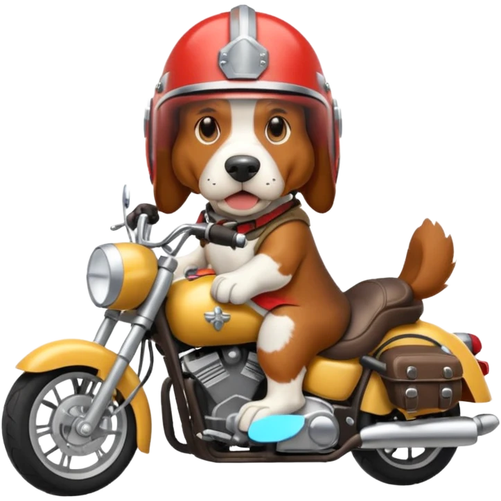 angry bassett hound on a motorcycle emoji