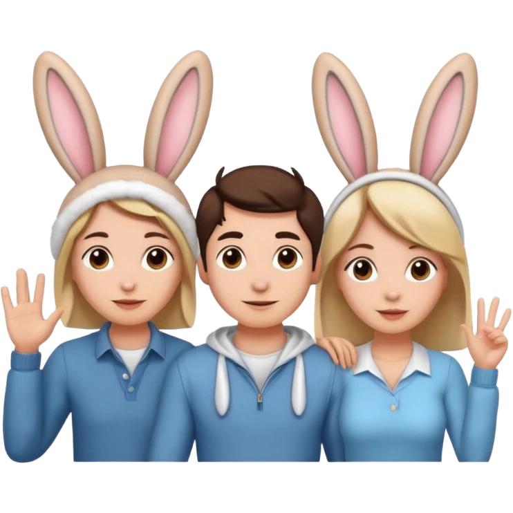 Bunny ear Bunny ears style between husband and wifewith boyfriend and girlfriend emoji