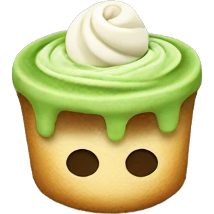Matcha with cinammon roll emoji