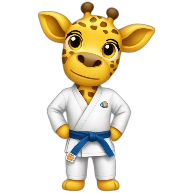 Giraffe wearing jiujitsu uniform emoji