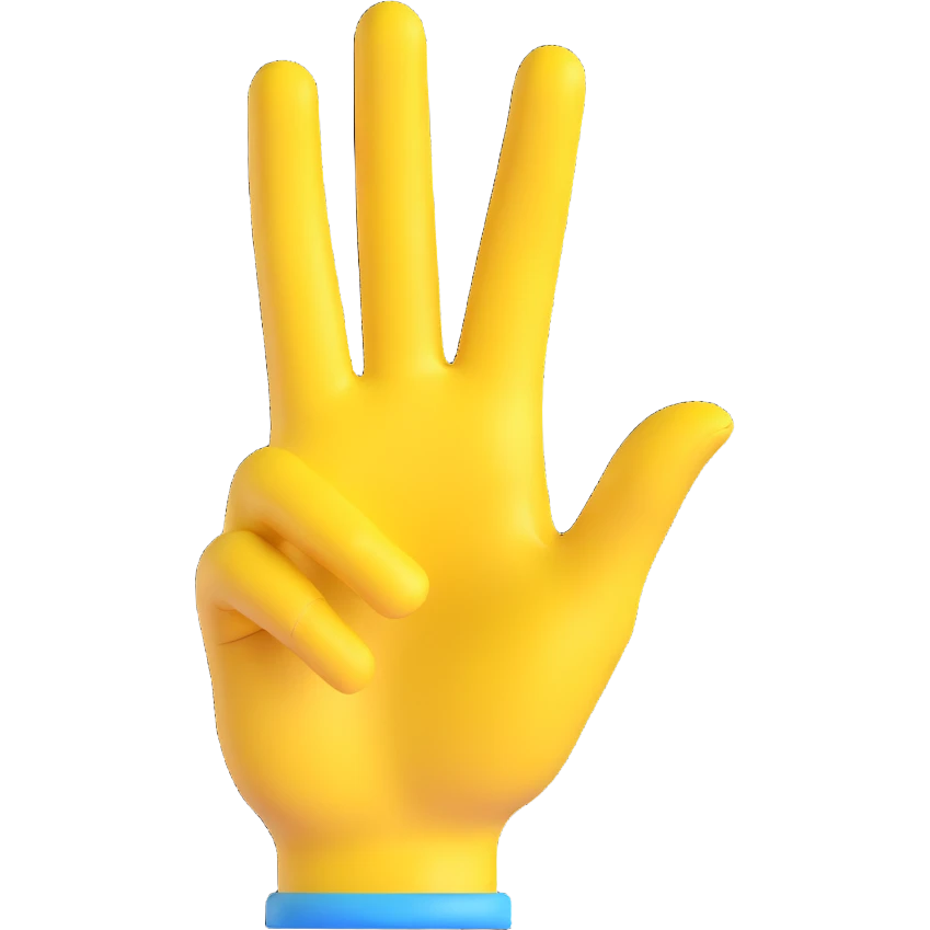 yellow hand making the 'OK' gesture, 3D emoji style, with a blue outline emoji