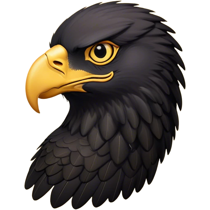 Black Eagle with one head and yellow background   emoji