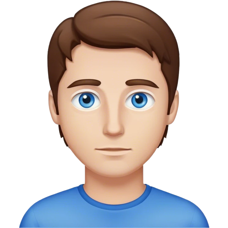 White men standing, blue eyes, brown hair. emoji
