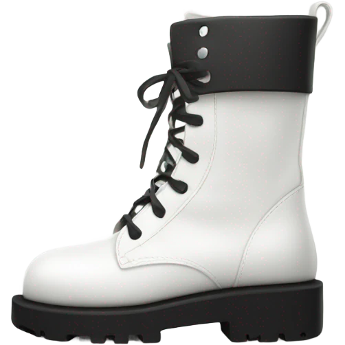 Platform WOLFE High boots white leather emoji