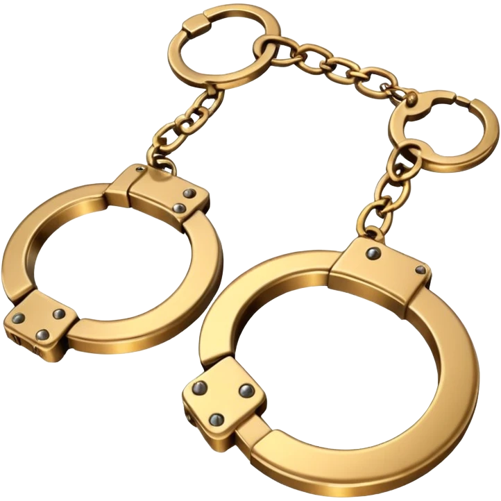 Golden hand cuffs on chains emoji