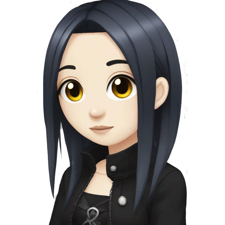 Anime girl goth emoji