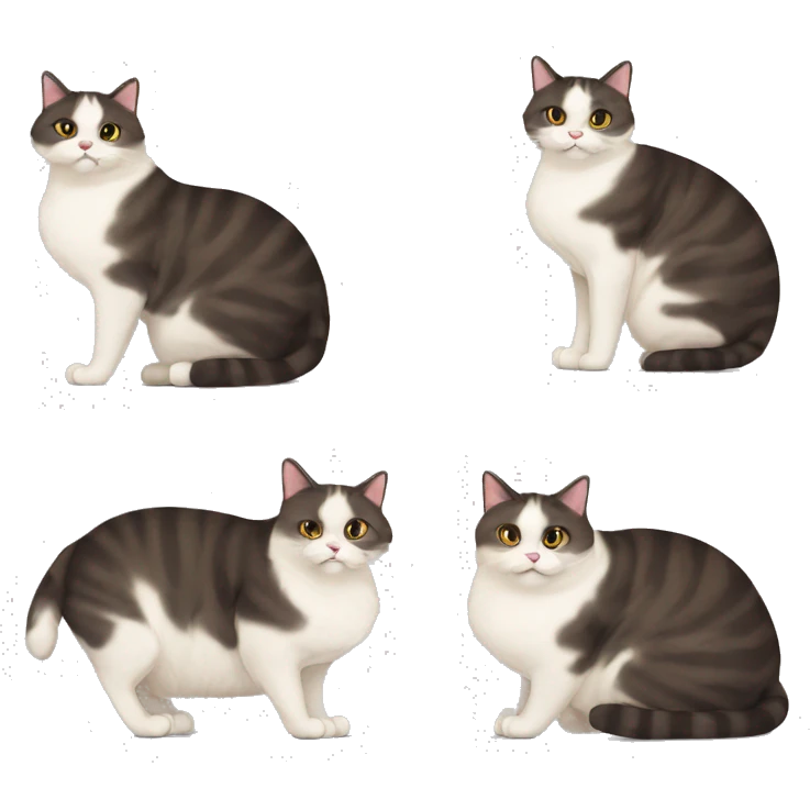 Cat siames fat and fur  emoji