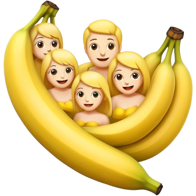 3 people in a banana emoji