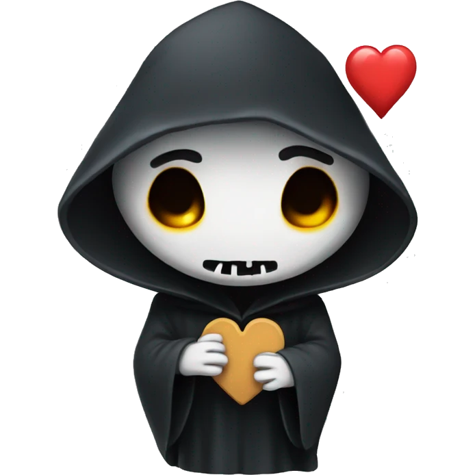 Cute Grim reaper with a heart emoji
