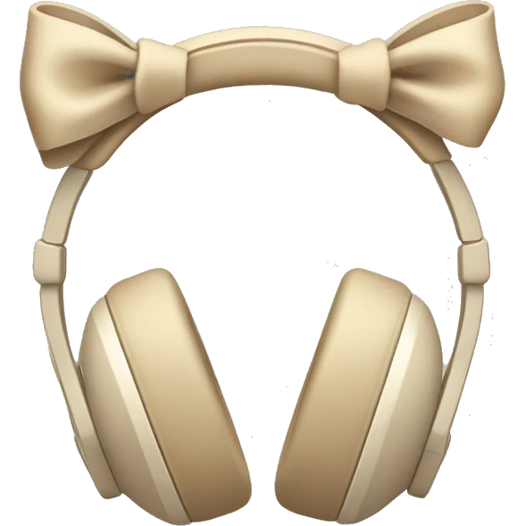 beige apple headphones with beige bows emoji