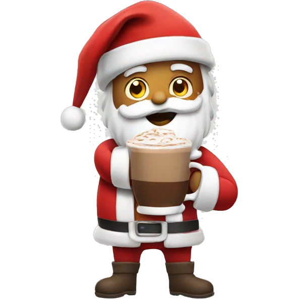 Santa with hot chocolate emoji