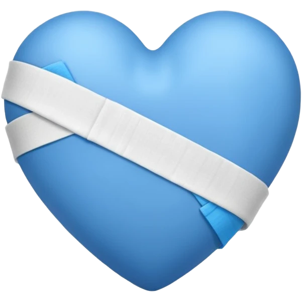 corazón azul con venda  emoji