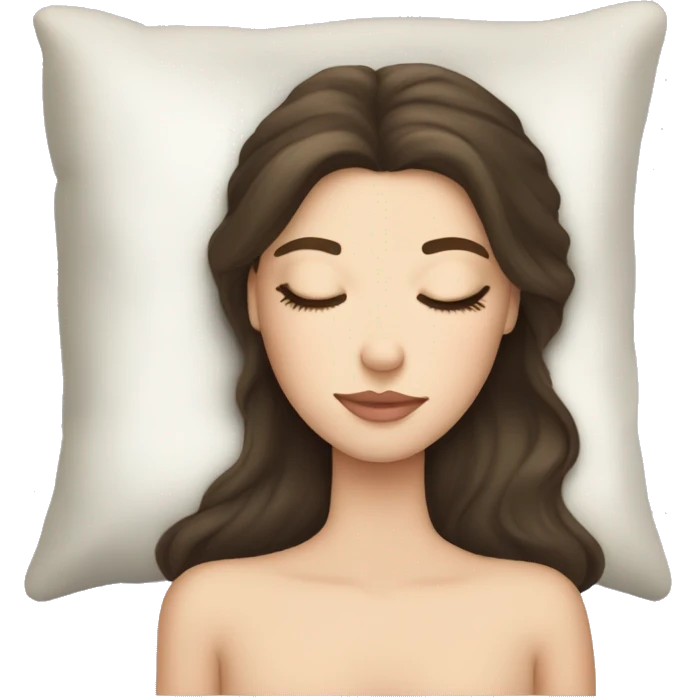 sleeping beauty brunette white girl with a silk pillow emoji